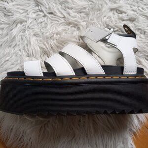 Dr Martens Blaire leather platform strap sandals - white